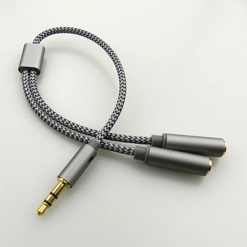 Audio Splitter Y - Headset Adapter Headphone Mic Y Splitter
