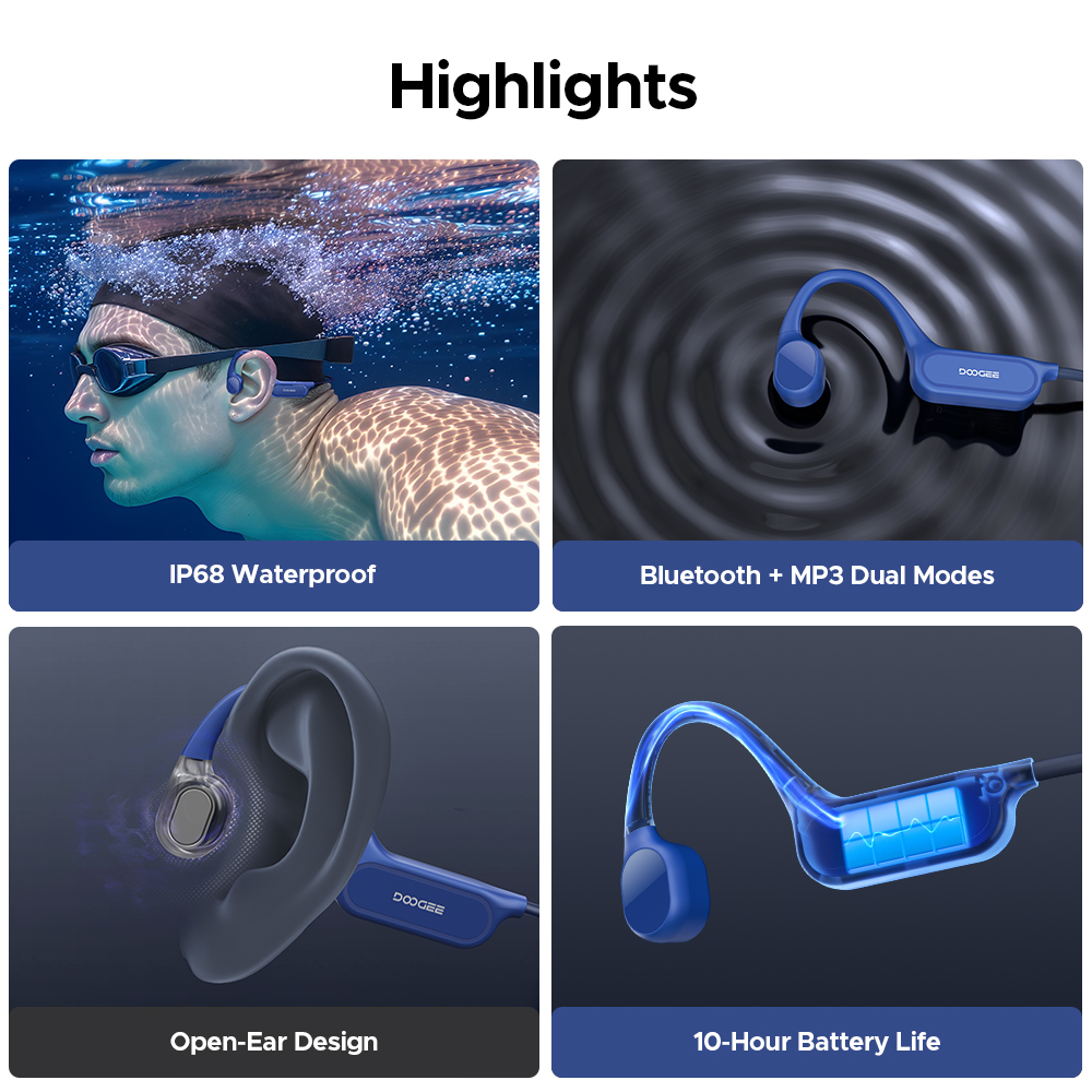 DOOGEE BoneBeat Swim Lite Bone - огляд і ціна Sports Earphone Hook