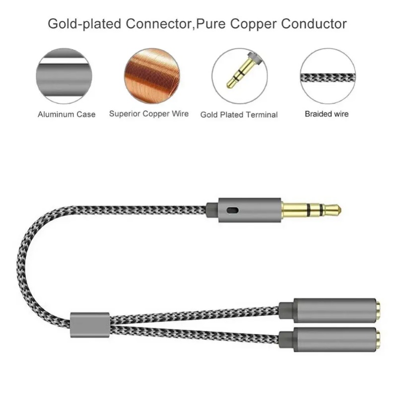 Headset Adapter Headphone Mic  - огляд і ціна Audio Splitter Y